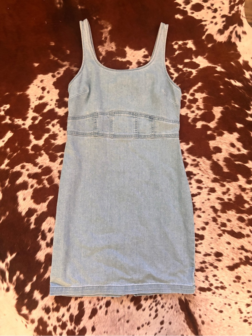 Light Blue Denim Tank Dress with zipper sz medium